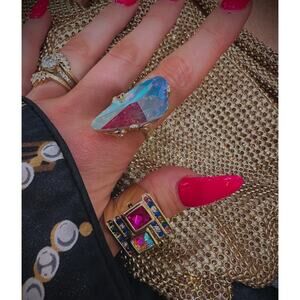 Feed Me Gems AB Aura Ring Sz 6